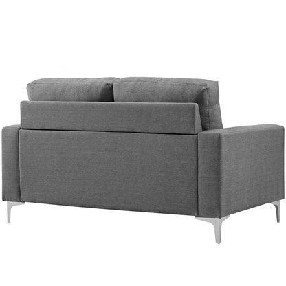 Allure 2 Piece Sofa and Armchair Set, Fabric, Grey Gray 13978