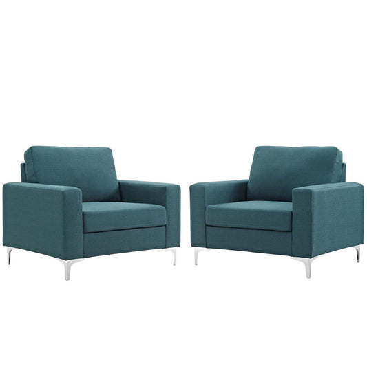 Allure 2 Piece Armchair Set, Fabric, Blue 13981
