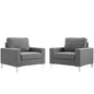 Allure 2 Piece Armchair Set, Fabric, Grey Gray 13982