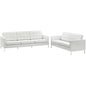 Loft 2 Piece Leather Sofa and Loveseat Set, Genuine Leather, White 13984