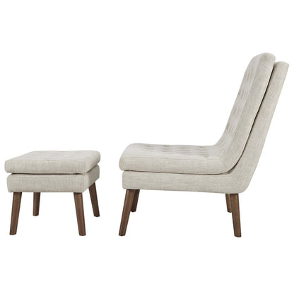 Modify Upholstered Lounge Chair and Ottoman, Fabric, Beige 13986