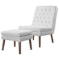 Modify Upholstered Lounge Chair and Ottoman, Fabric, White 13989