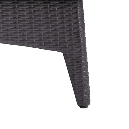 Splender 43.5" Rectangle Outdoor Patio Fire Pit Table, Rattan Wicker, Dark Grey Gray 15289