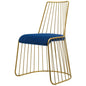 Rivulet Gold Stainless Steel Upholstered Velvet Dining Chair, Velvet Fabric Metal Steel, Gold Navy 15190