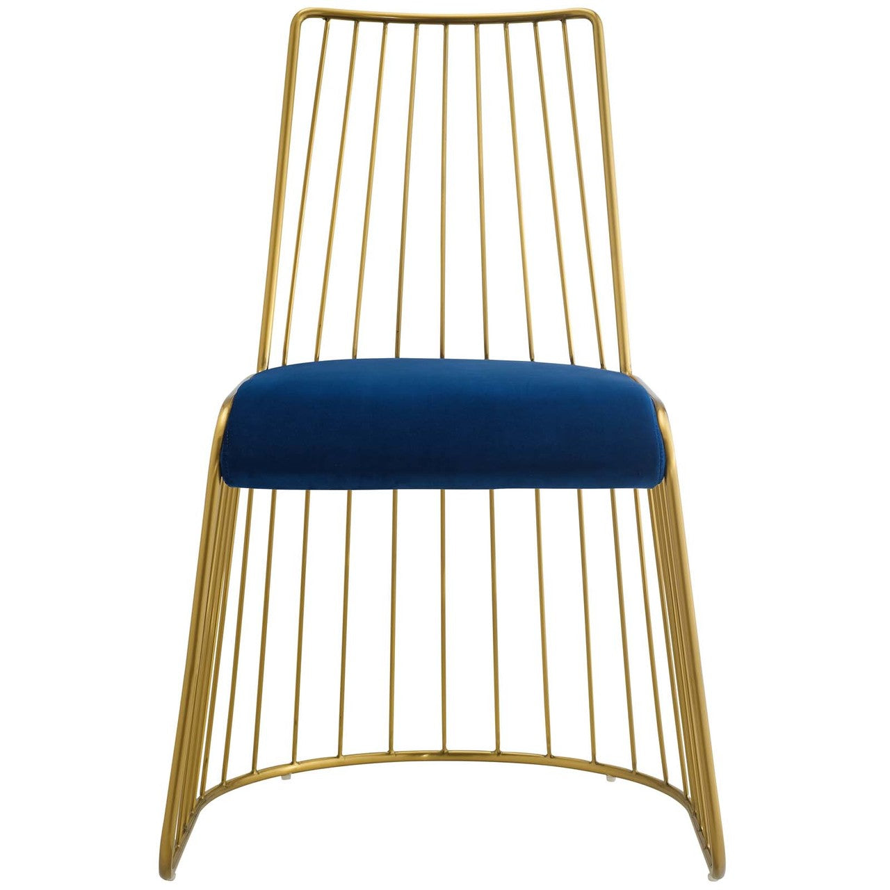 Rivulet Gold Stainless Steel Upholstered Velvet Dining Chair, Velvet Fabric Metal Steel, Gold Navy 15190