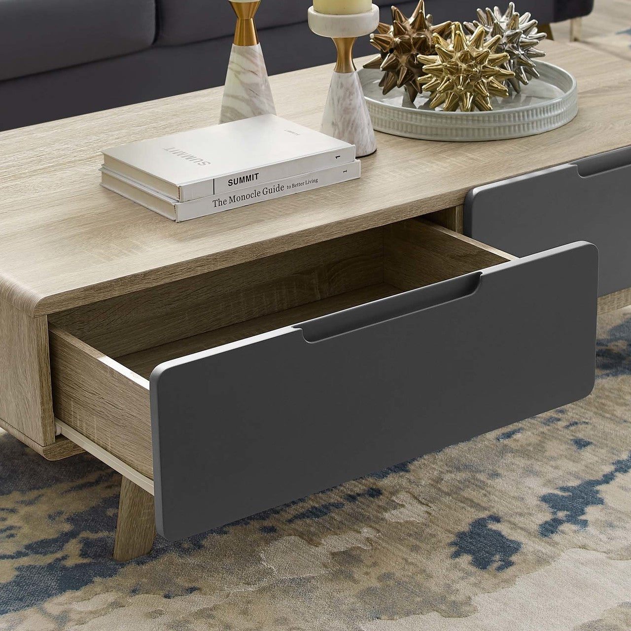Origin 47" Coffee Table, Wood, Grey Gray Natural 15290