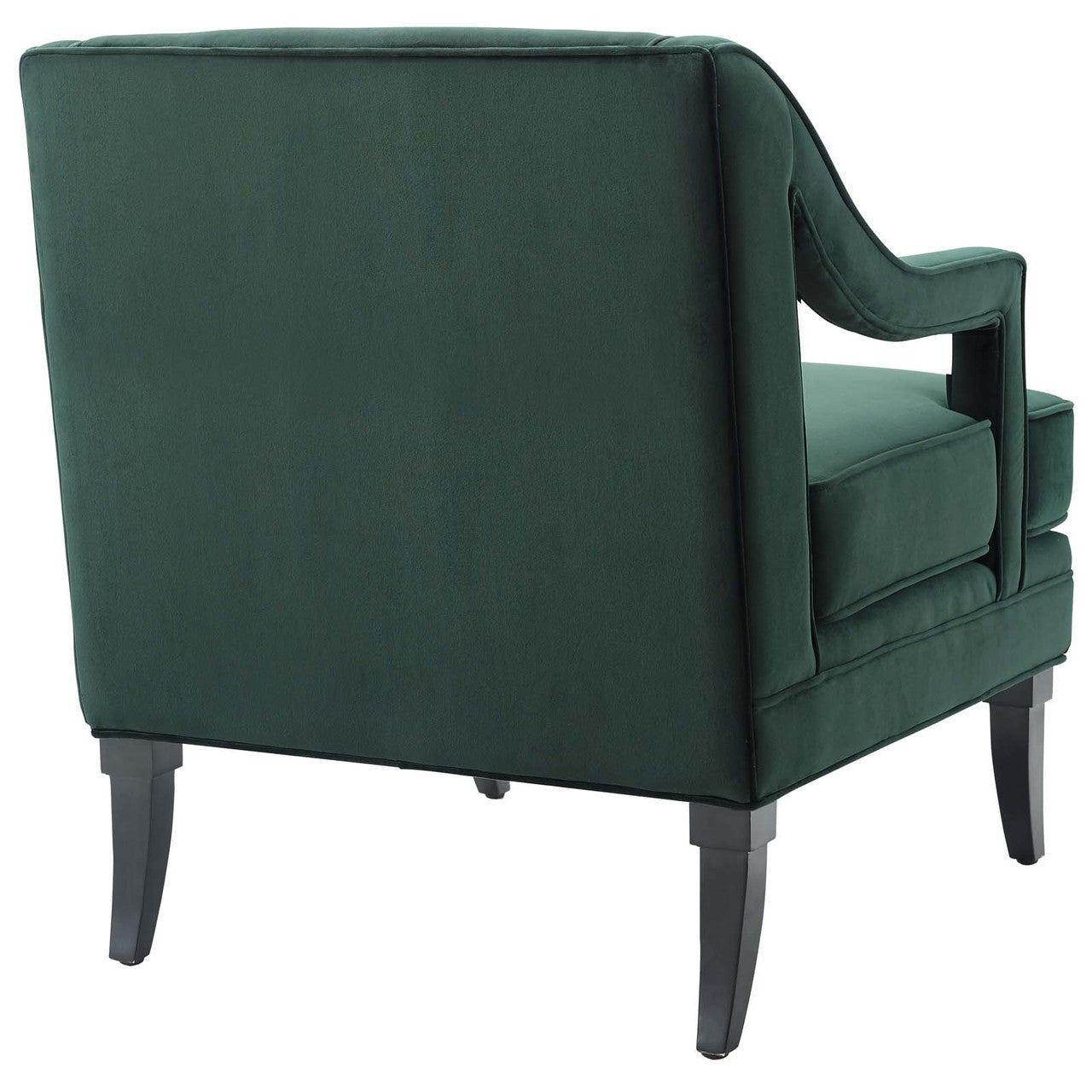 Concur Button Tufted Upholstered Velvet Armchair, Velvet Fabric, Green 15293