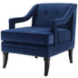 Concur Button Tufted Upholstered Velvet Armchair, Velvet Fabric, Navy Blue 15296