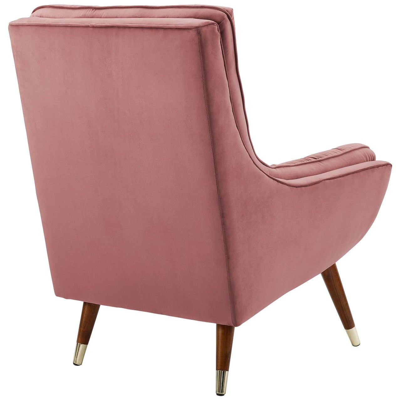 Suggest Button Tufted Upholstered Velvet Lounge Chair, Velvet Fabric, Rose Red 15306