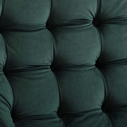 Suggest Button Tufted Upholstered Velvet Lounge Chair, Velvet Fabric, Green 15307