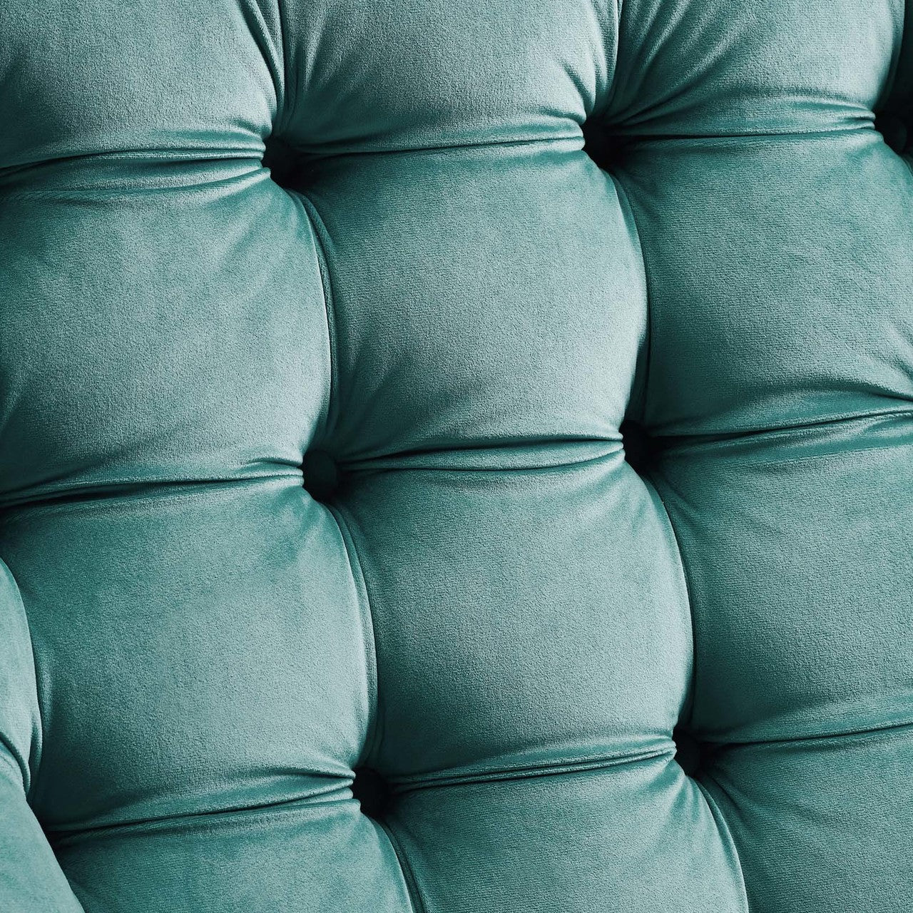 Suggest Button Tufted Upholstered Velvet Lounge Chair, Velvet Fabric, Aqua Blue 15312