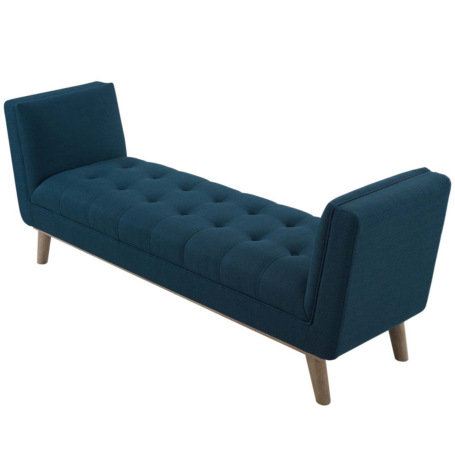Haven Tufted Button Upholstered Fabric Accent Bench, Fabric, Navy Blue, 17255