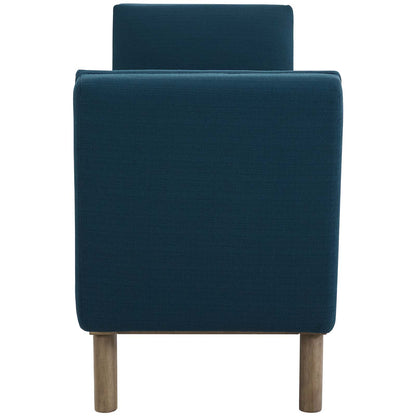 Haven Tufted Button Upholstered Fabric Accent Bench, Fabric, Navy Blue, 17255
