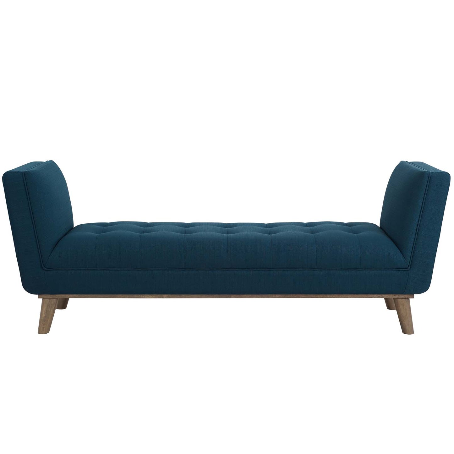 Haven Tufted Button Upholstered Fabric Accent Bench, Fabric, Navy Blue, 17255