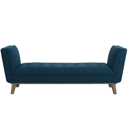 Haven Tufted Button Upholstered Fabric Accent Bench, Fabric, Navy Blue, 17255