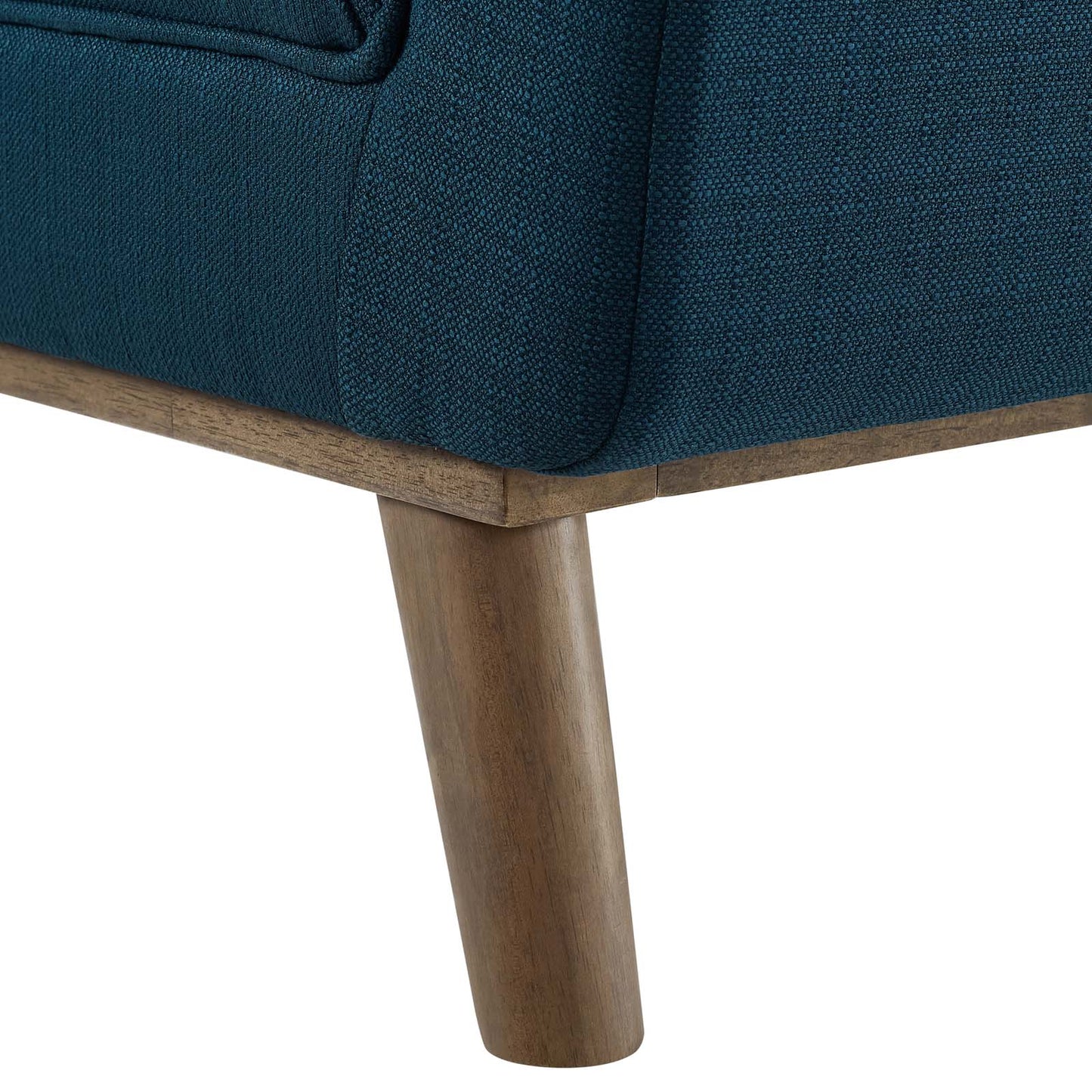 Haven Tufted Button Upholstered Fabric Accent Bench, Fabric, Navy Blue, 17255