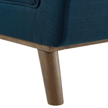 Haven Tufted Button Upholstered Fabric Accent Bench, Fabric, Navy Blue, 17255