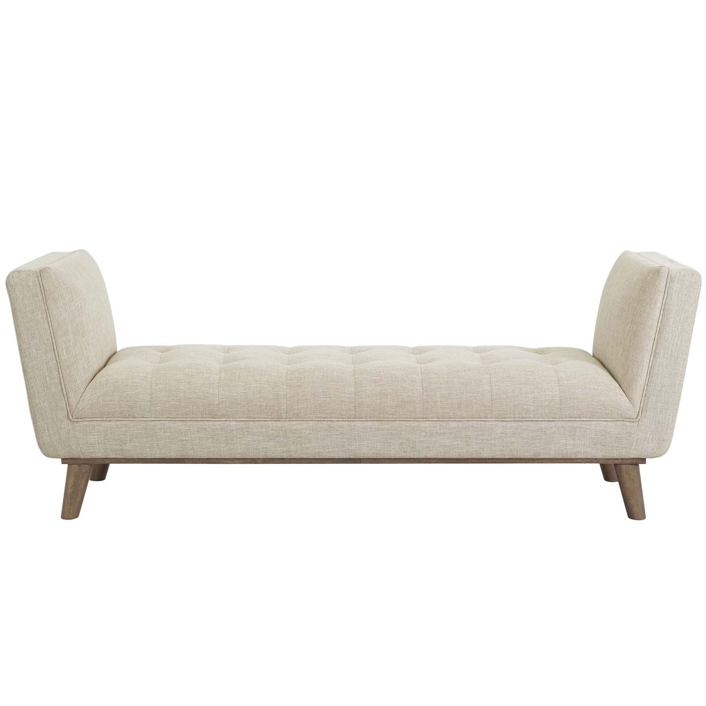 Haven Tufted Button Upholstered Fabric Accent Bench, Fabric, Beige, 17256