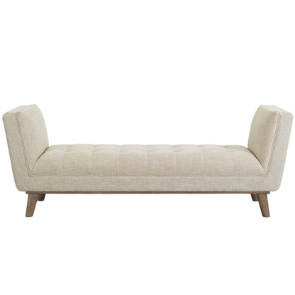 Haven Tufted Button Upholstered Fabric Accent Bench, Fabric, Beige, 17256