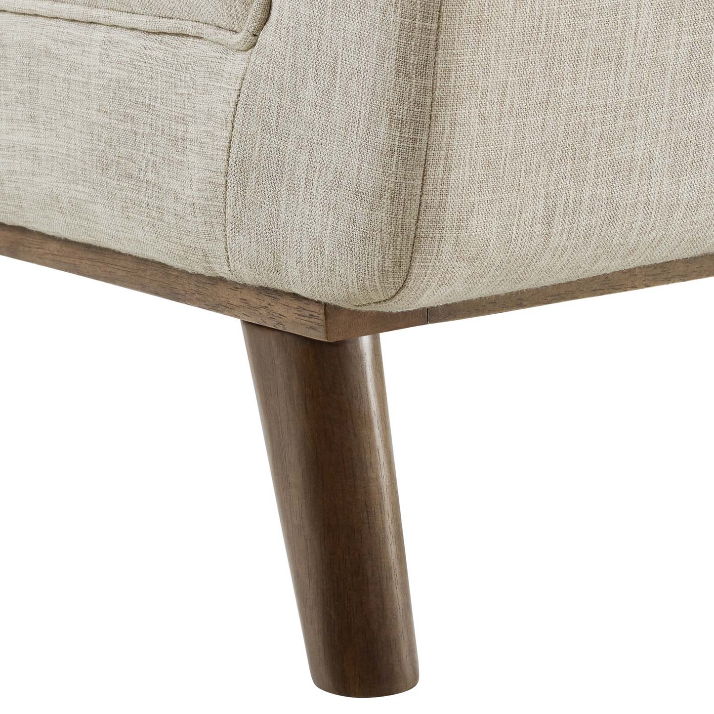 Haven Tufted Button Upholstered Fabric Accent Bench, Fabric, Beige, 17256