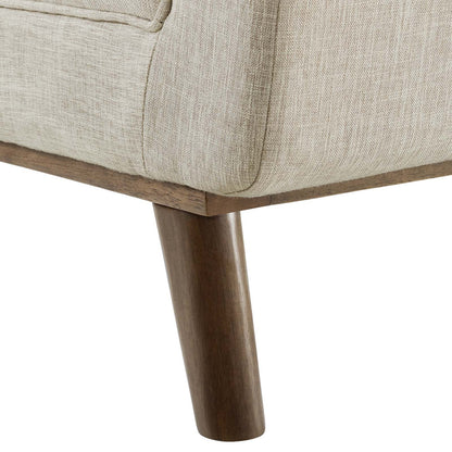 Haven Tufted Button Upholstered Fabric Accent Bench, Fabric, Beige, 17256
