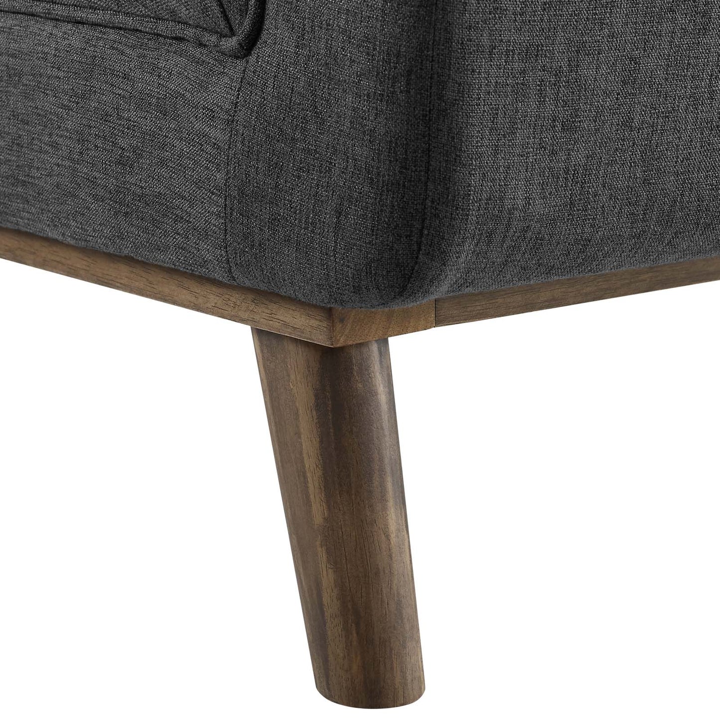 Haven Tufted Button Upholstered Fabric Accent Bench, Fabric, Grey Gray, 17257