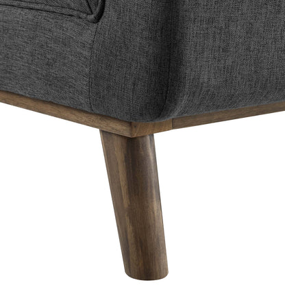 Haven Tufted Button Upholstered Fabric Accent Bench, Fabric, Grey Gray, 17257