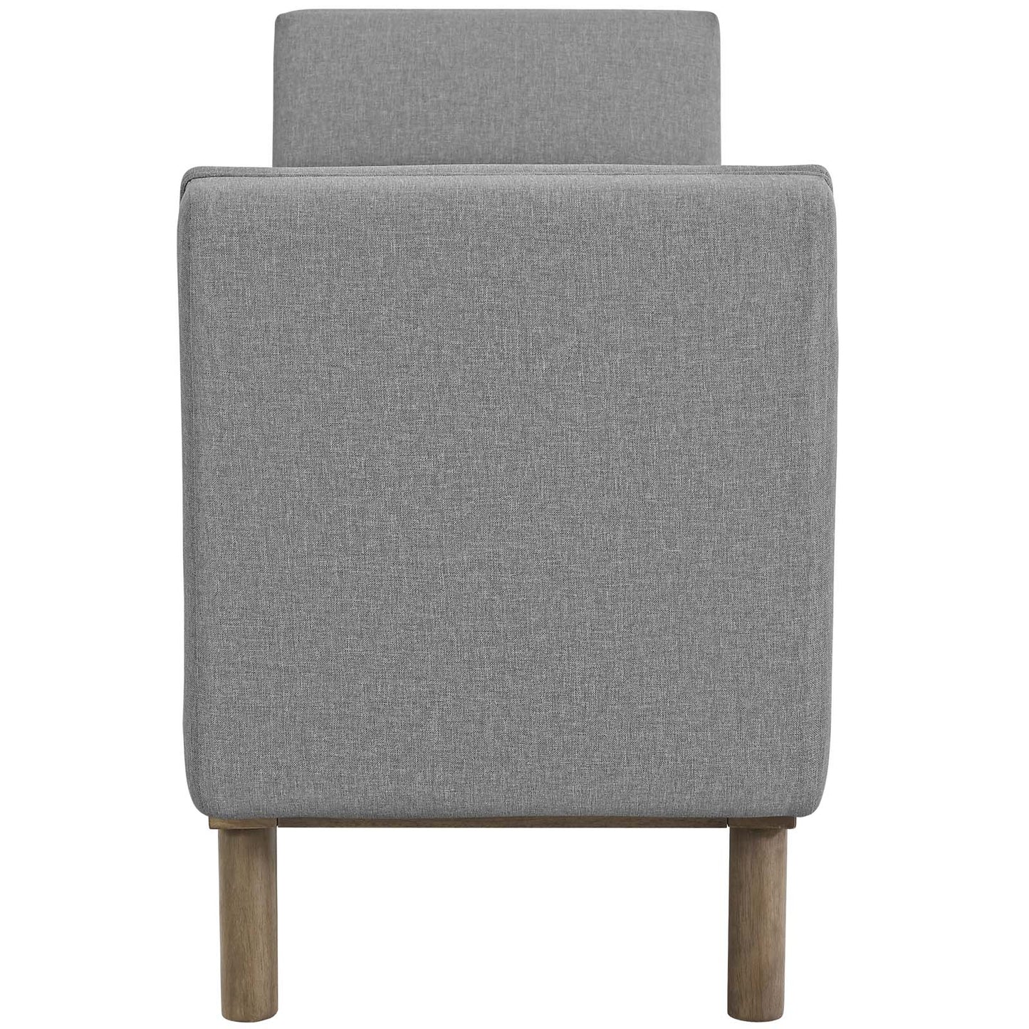 Haven Tufted Button Upholstered Fabric Accent Bench, Fabric, Light Grey Gray, 17258