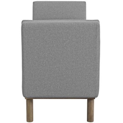 Haven Tufted Button Upholstered Fabric Accent Bench, Fabric, Light Grey Gray, 17258