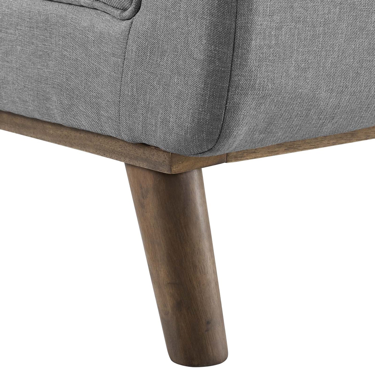 Haven Tufted Button Upholstered Fabric Accent Bench, Fabric, Light Grey Gray, 17258
