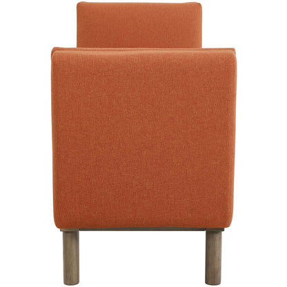 Haven Tufted Button Upholstered Fabric Accent Bench, Fabric, Orange, 17259