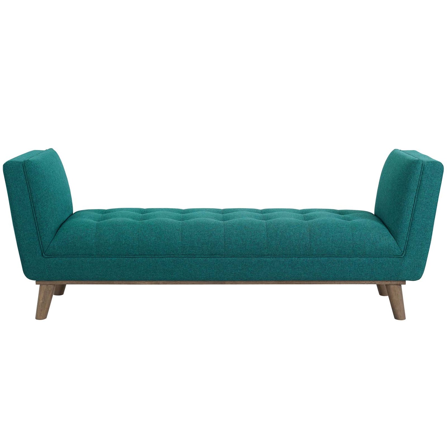 Haven Tufted Button Upholstered Fabric Accent Bench, Fabric, Aqua Blue, 17260