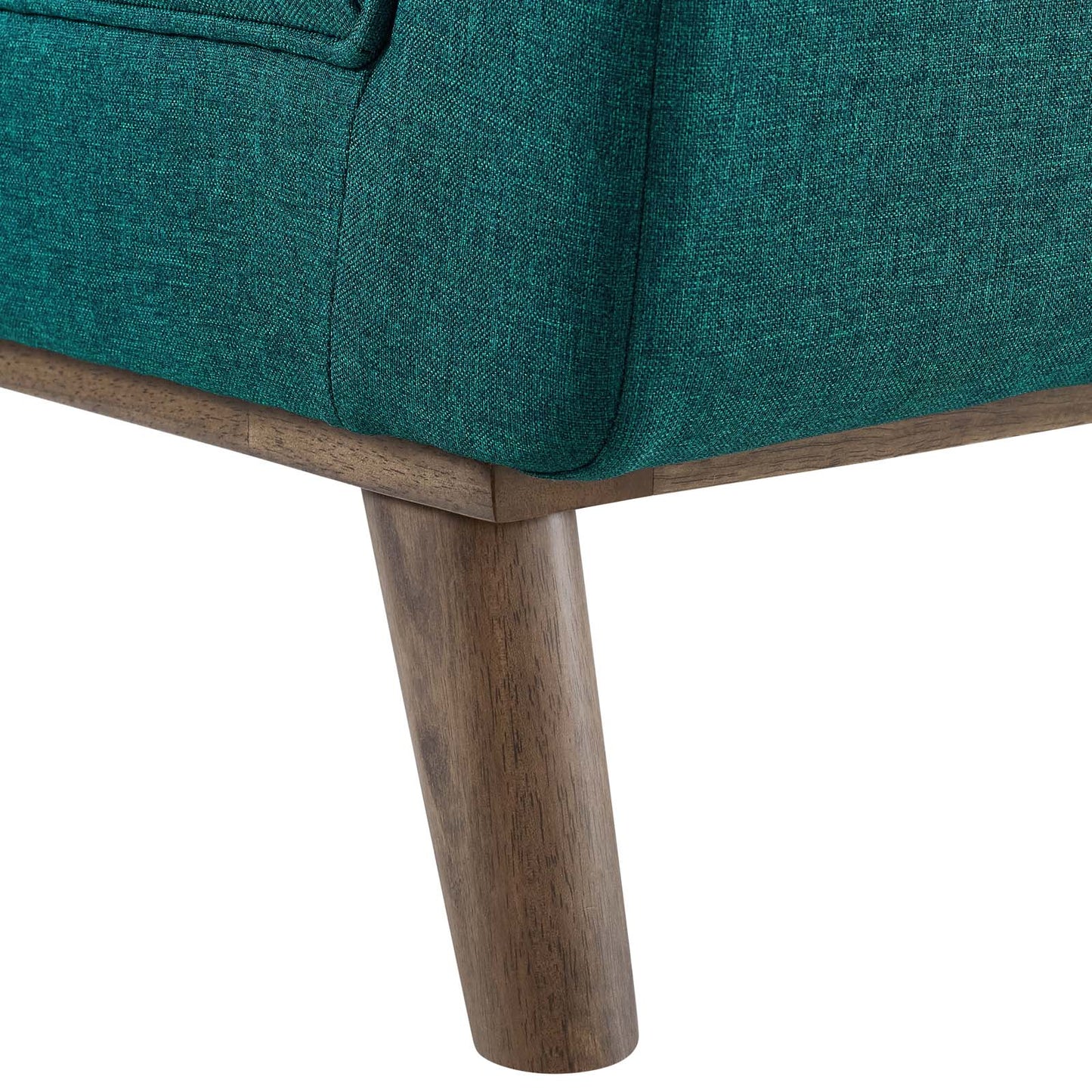 Haven Tufted Button Upholstered Fabric Accent Bench, Fabric, Aqua Blue, 17260