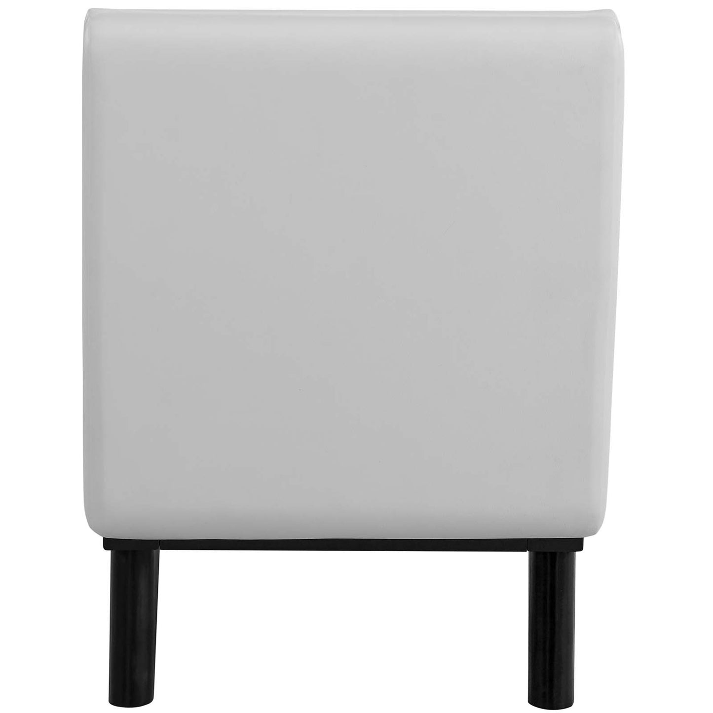 Haven Tufted Button Faux Leather Accent Bench, Faux Vinyl Leather, White, 17261