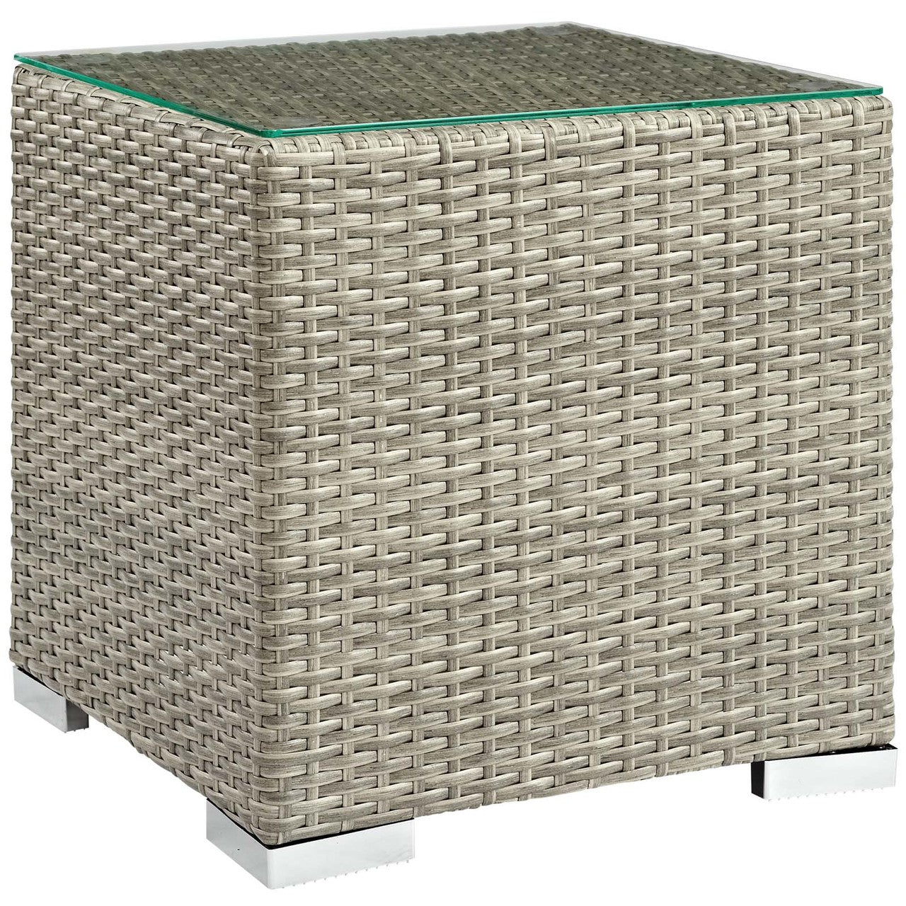 Repose 3 Piece Outdoor Patio Sectional Set, Sunbrella Rattan Wicker, Grey Gray 14002