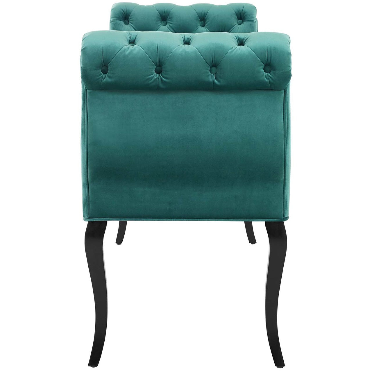 Adelia Chesterfield Style Button Tufted Performance Velvet Bench, Velvet Fabric, Aqua Blue 15316