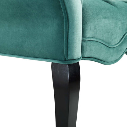 Adelia Chesterfield Style Button Tufted Performance Velvet Bench, Velvet Fabric, Aqua Blue 15316