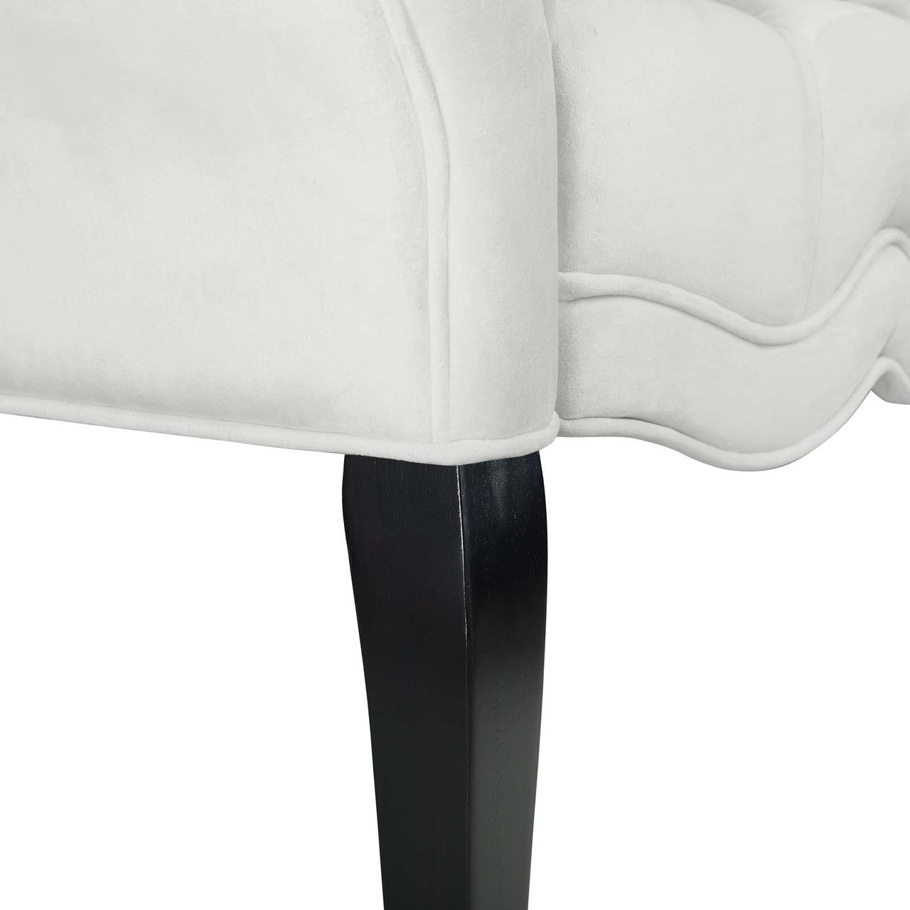 Adelia Chesterfield Style Button Tufted Performance Velvet Bench, Velvet Fabric, White 15317