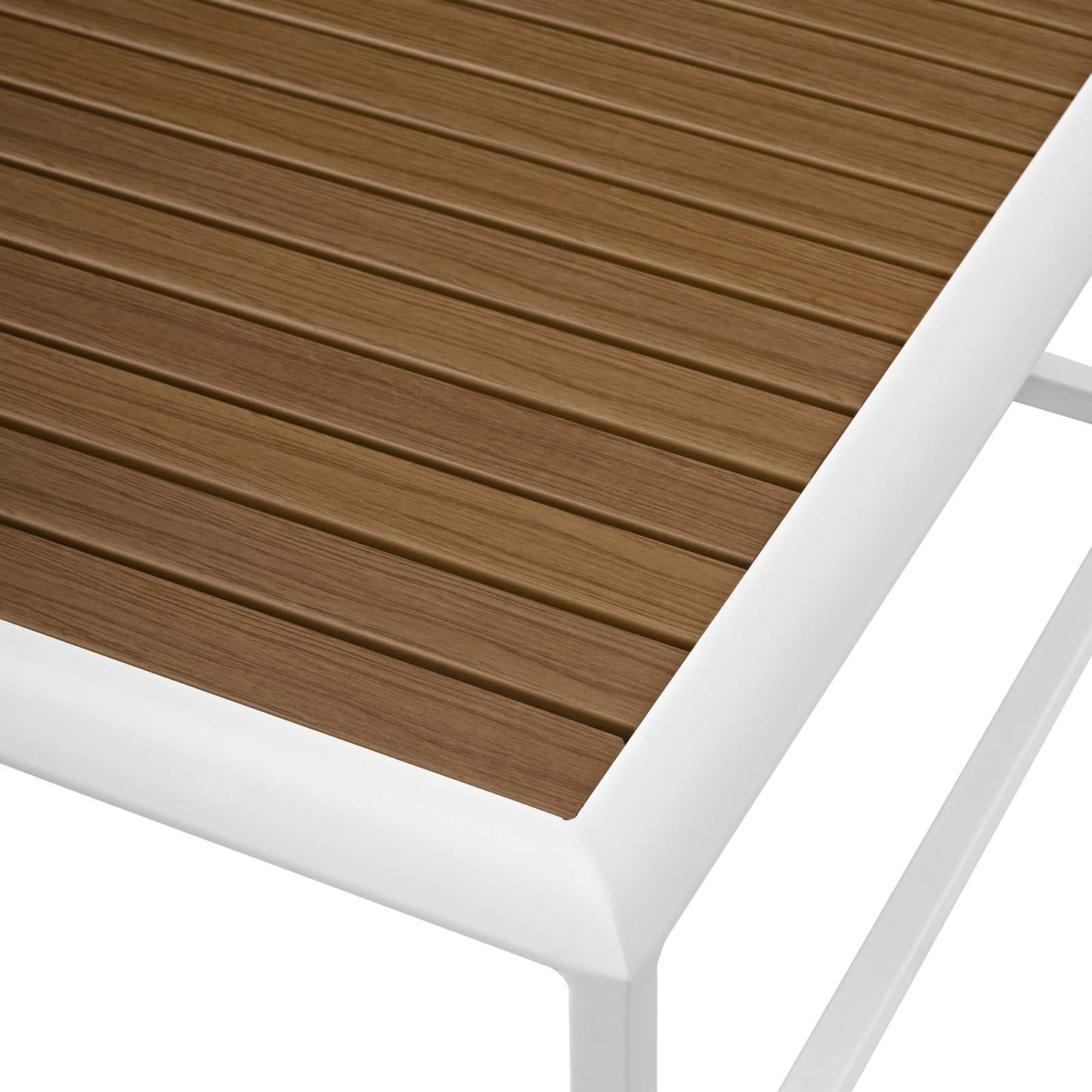 Stance Outdoor Patio Aluminum Coffee Table, Aluminum Faux Wood, White Natural, 17266