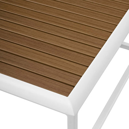 Stance Outdoor Patio Aluminum Coffee Table, Aluminum Faux Wood, White Natural, 17266