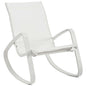 Traveler Rocking Outdoor Patio Mesh Sling Lounge Chair, Aluminum Metal Steel, White 14051