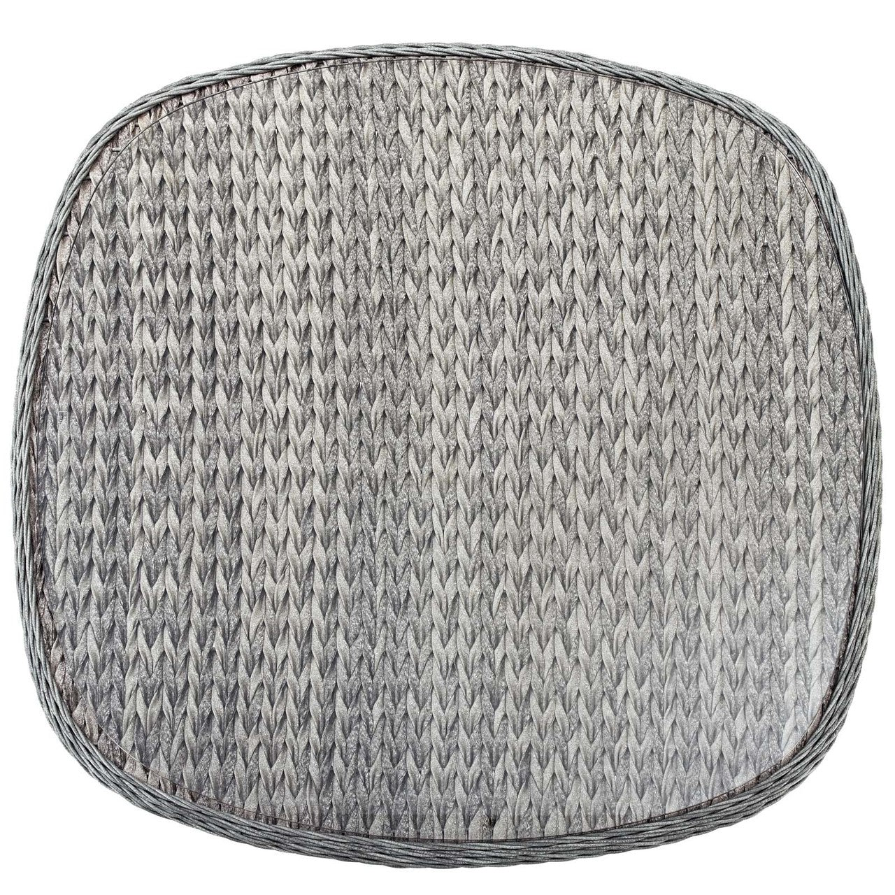 Endeavor 36" Outdoor Patio Wicker Rattan Dining Table, Rattan Wicker Glass Aluminum Metal, Grey Gray 15192