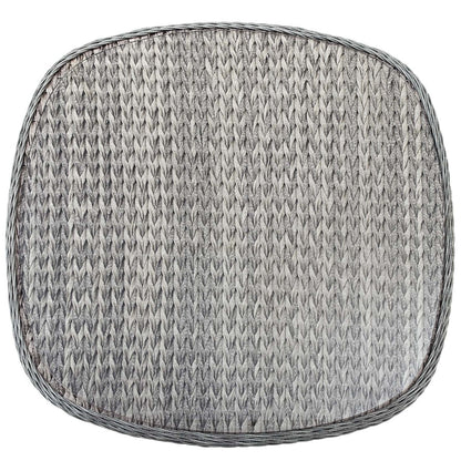 Endeavor 36" Outdoor Patio Wicker Rattan Dining Table, Rattan Wicker Glass Aluminum Metal, Grey Gray 15192