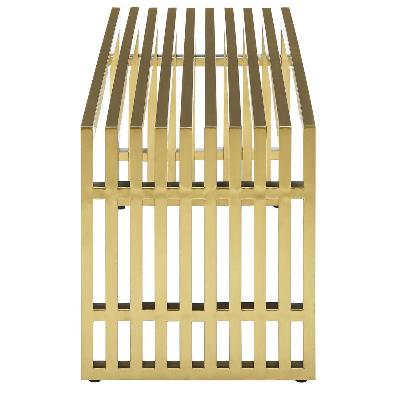 Gridiron Medium Stainless Steel Bench, Metal Steel Stainless Steel, Gold 14058