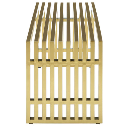 Gridiron Medium Stainless Steel Bench, Metal Steel Stainless Steel, Gold 14058