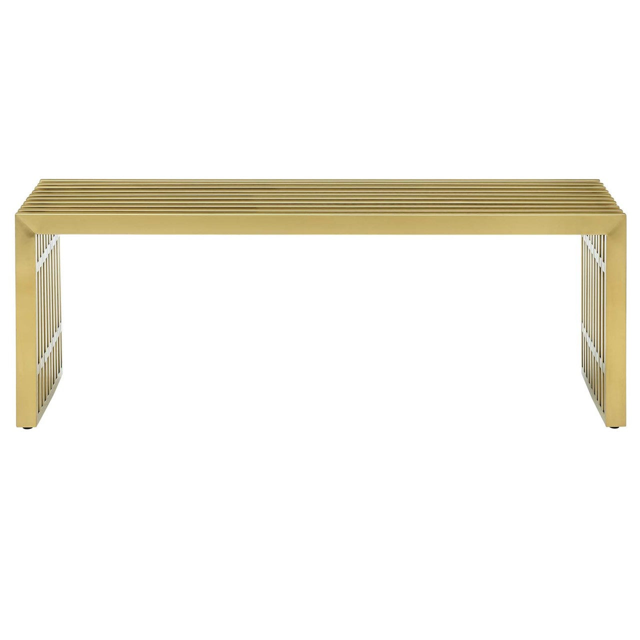 Gridiron Medium Stainless Steel Bench, Metal Steel Stainless Steel, Gold 14058
