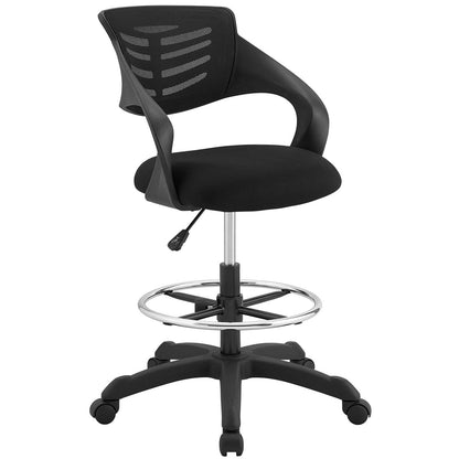 Thrive Mesh Drafting Chair, Fabric, Black 14063