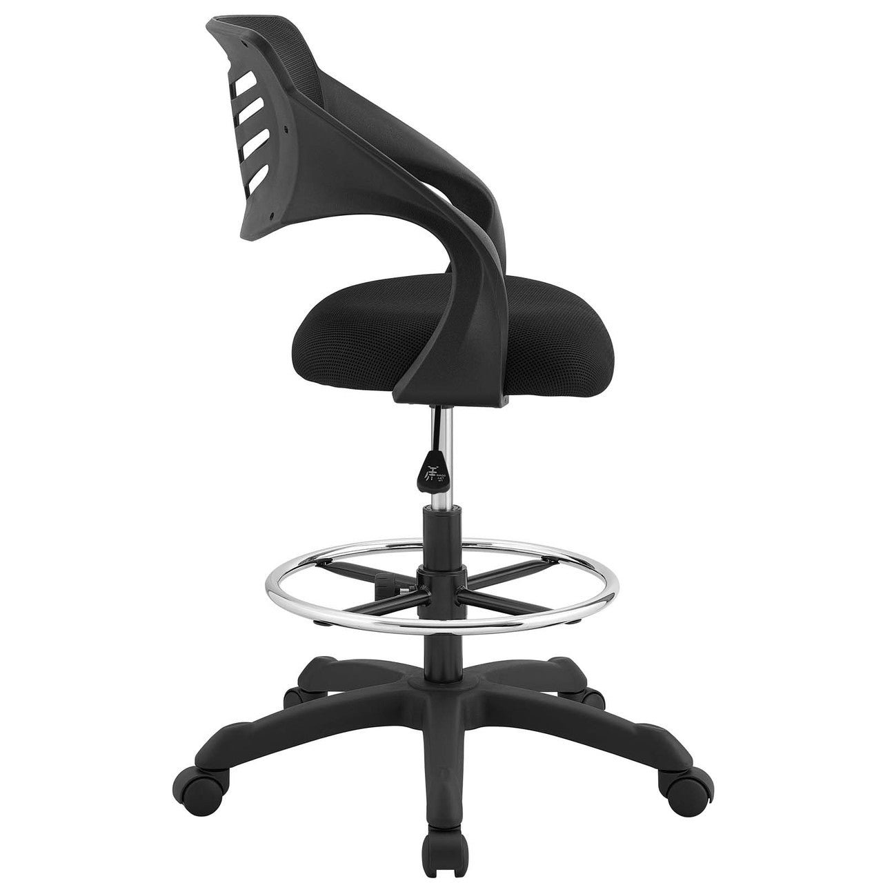 Thrive Mesh Drafting Chair, Fabric, Black 14063