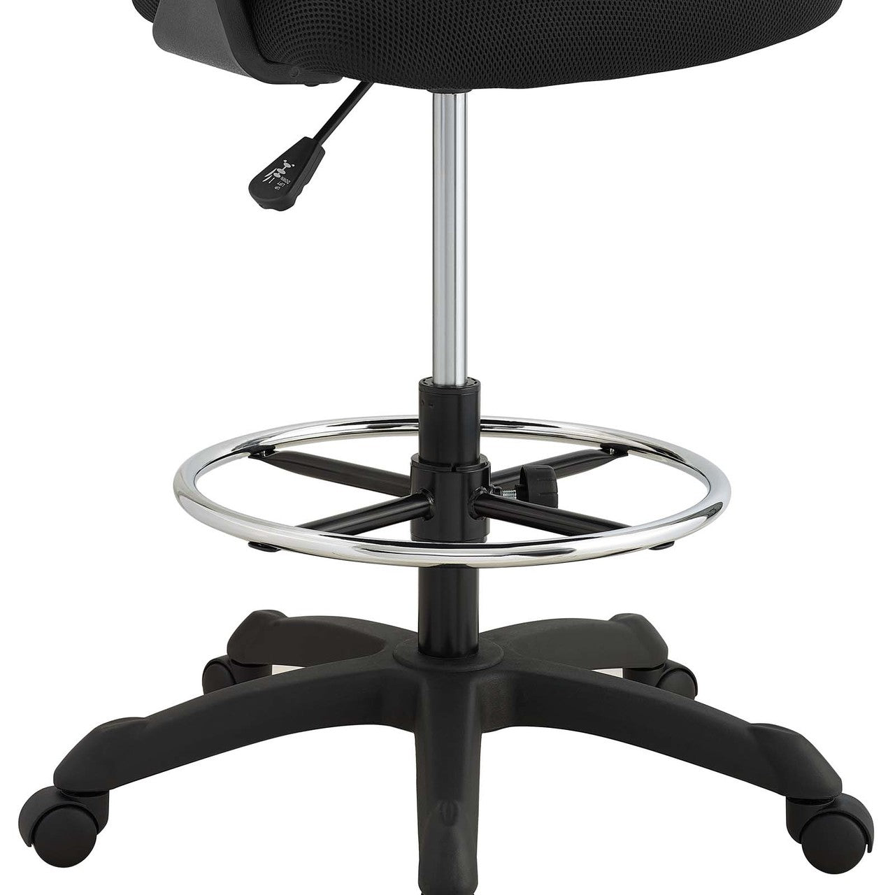 Thrive Mesh Drafting Chair, Fabric, Black 14063