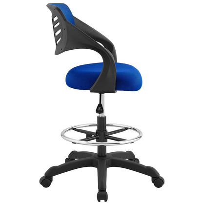 Thrive Mesh Drafting Chair, Fabric, Blue 14064
